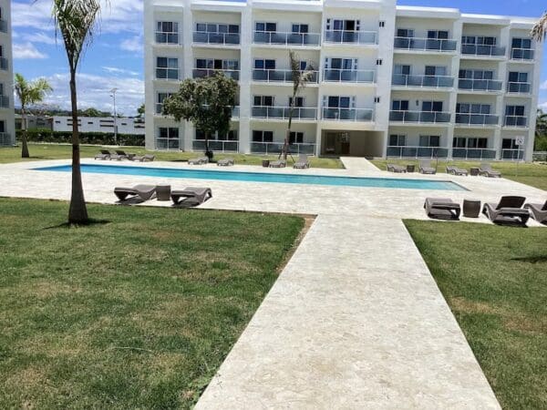 A view of the pool from across the street.